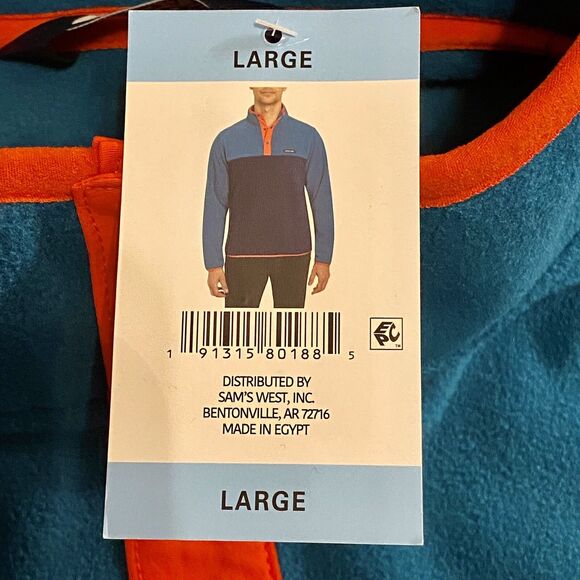 NWT LANDS’ END Fleece Quarter Snap Pullover Jacket Men’s Large NEW W/ Pockets - Picture 5 of 5